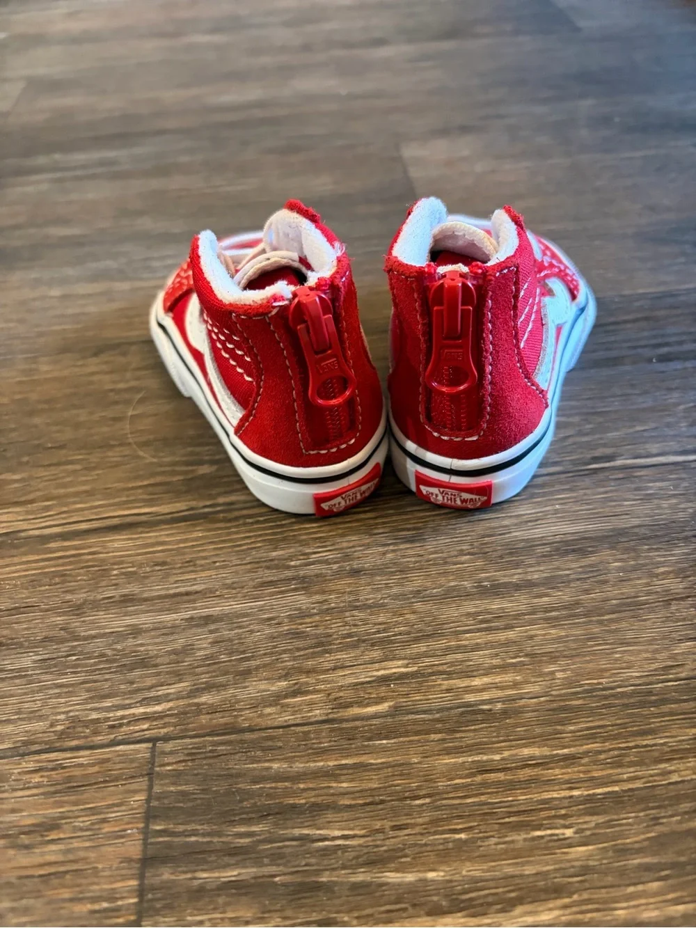 Baby Vans Off The Wall Old School Red SK8-Hi Zip Shoes Size 2.5